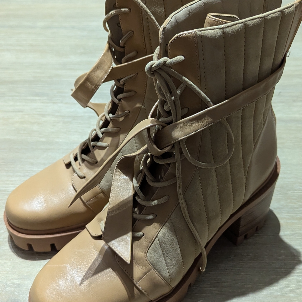 Alexandre Birman Tan Lace Up Boots Smooth Leather - Picture 2 of 6